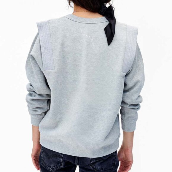 Clare V. Channel Quilted Crew Neck Sweatshirt - Picture 2 of 10